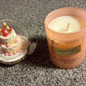 Bath And Body Works vanilla bean happy birthday single wick candle wit fancy lid